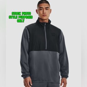 Under Armour Mens Armour Fleece Storm 1/2 Zip Mens size small Pitch Gray/black